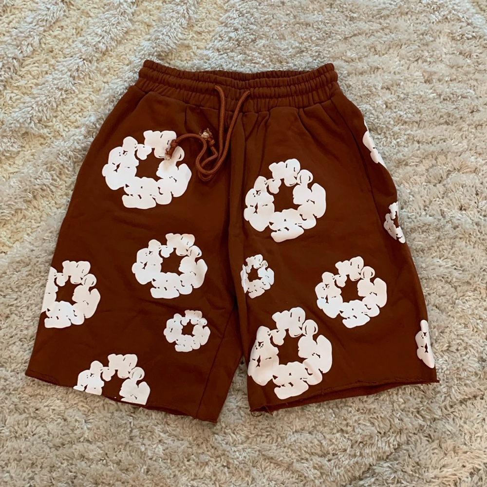 Denim Tears brown shorts flared the cotton wreath men’s size large